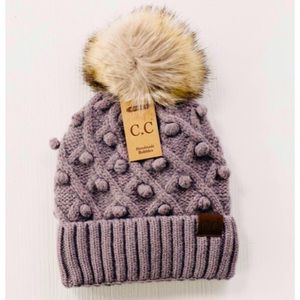 C.C FUZZY BOBBLES BEANIE